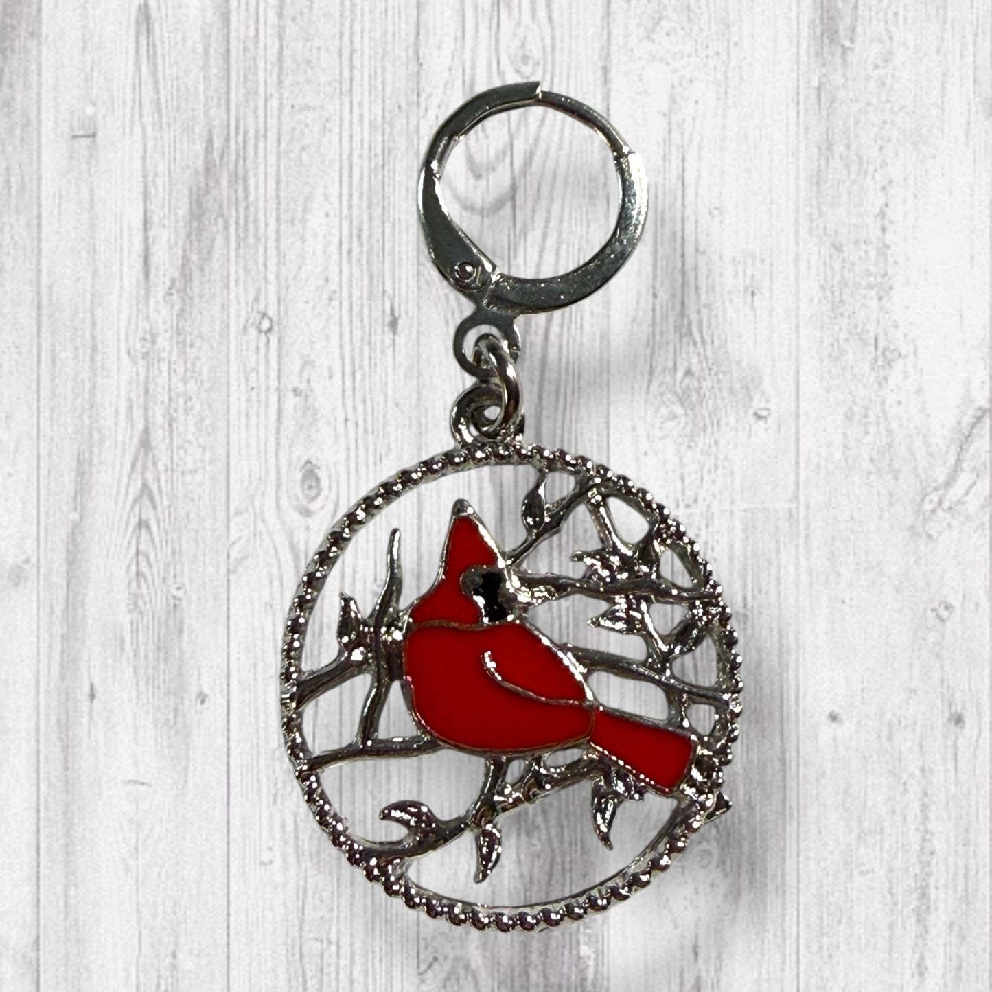 Red Feathers Warm Hearts Progress and Stitch Markers