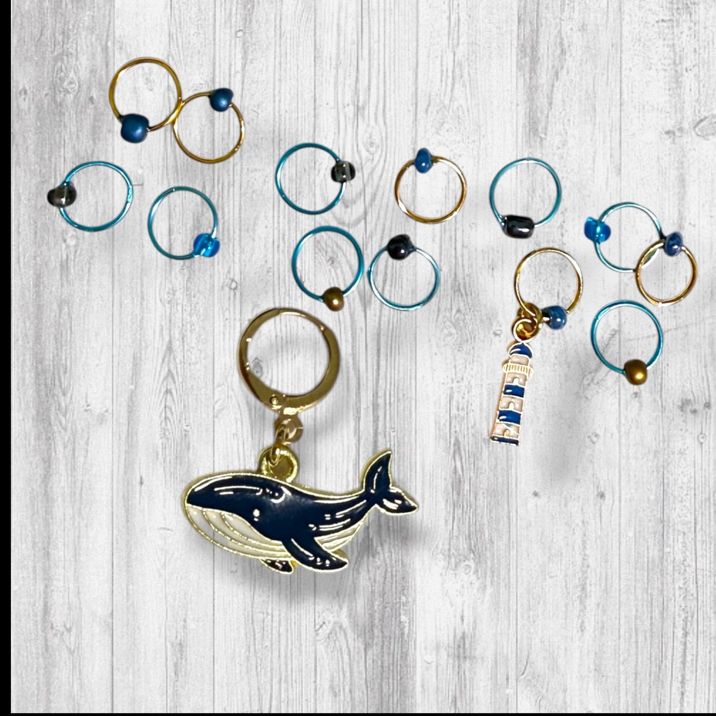 Sea Breeze Progress & Stitch Markers | Coastal Cast Ons Knitting Markers