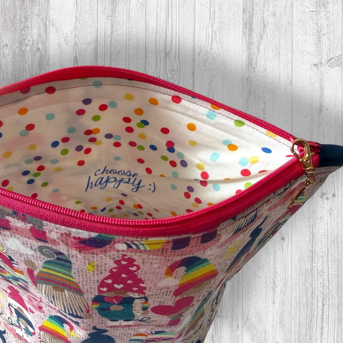 Choose Happy Gnomes Project Bag