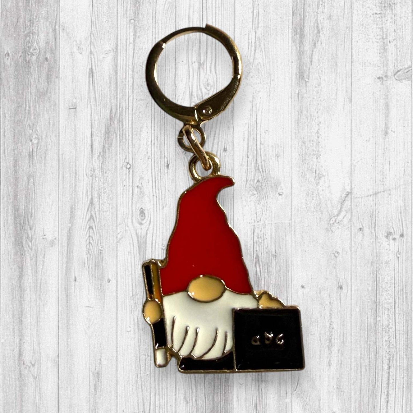 Passport to Gnomewhere Stitch Markers | Travel Gnome Knitting Markers