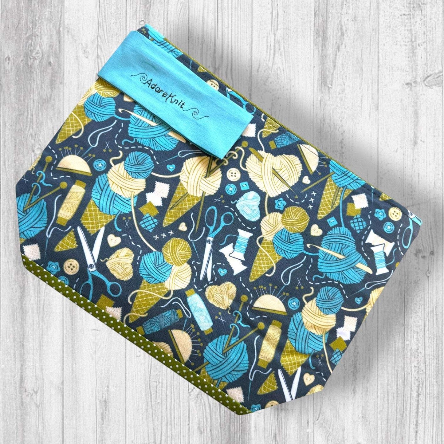 Knit Between Scoops Project Bag | Summer Stitch Knitting Yarn Bag