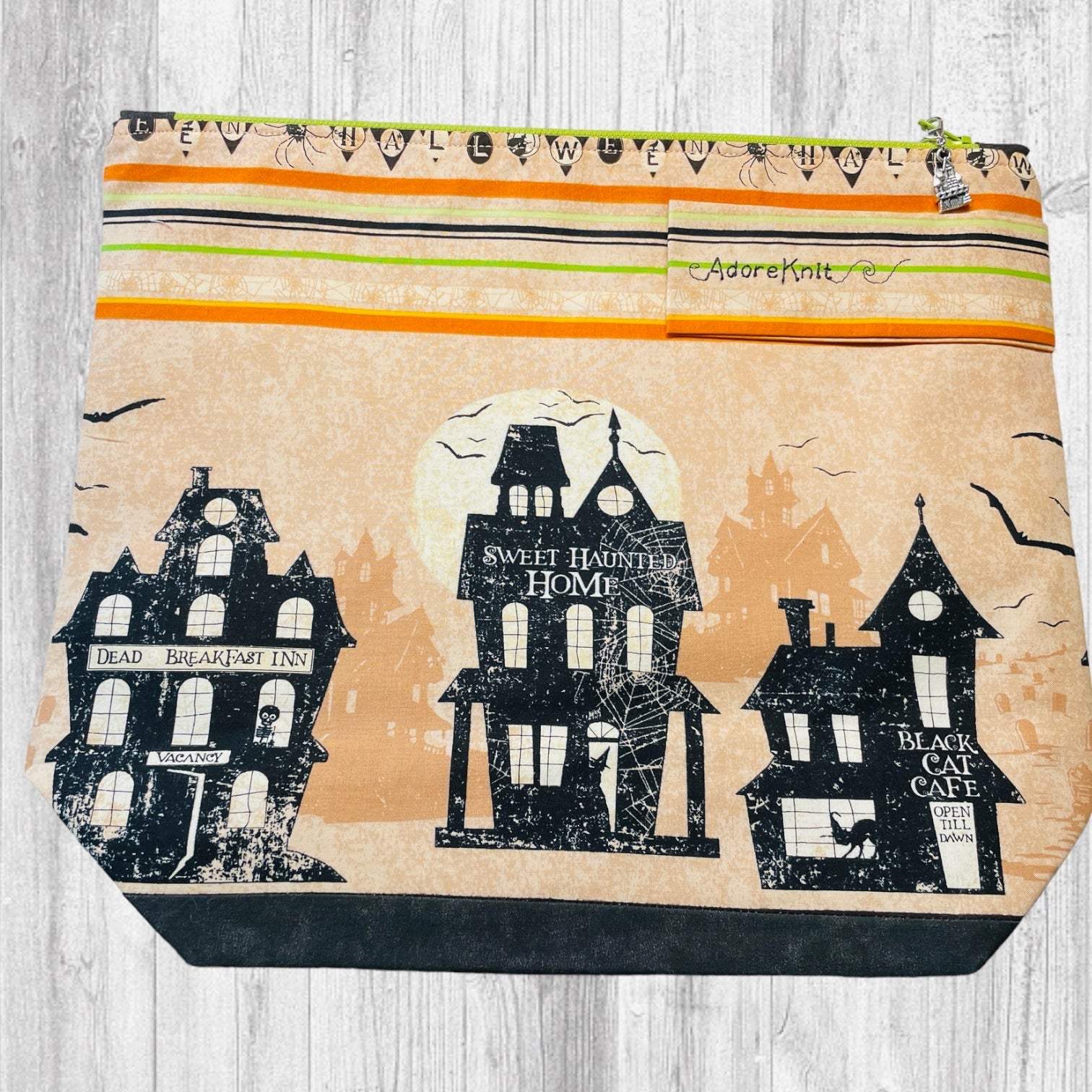 Sweet Haunted Home Halloween Project Bag - AdoreKnit