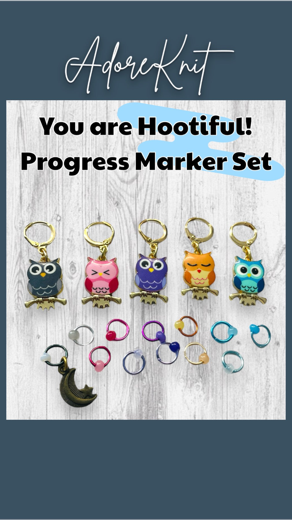 You are Hootiful! Progress Marker Set - AdoreKnit