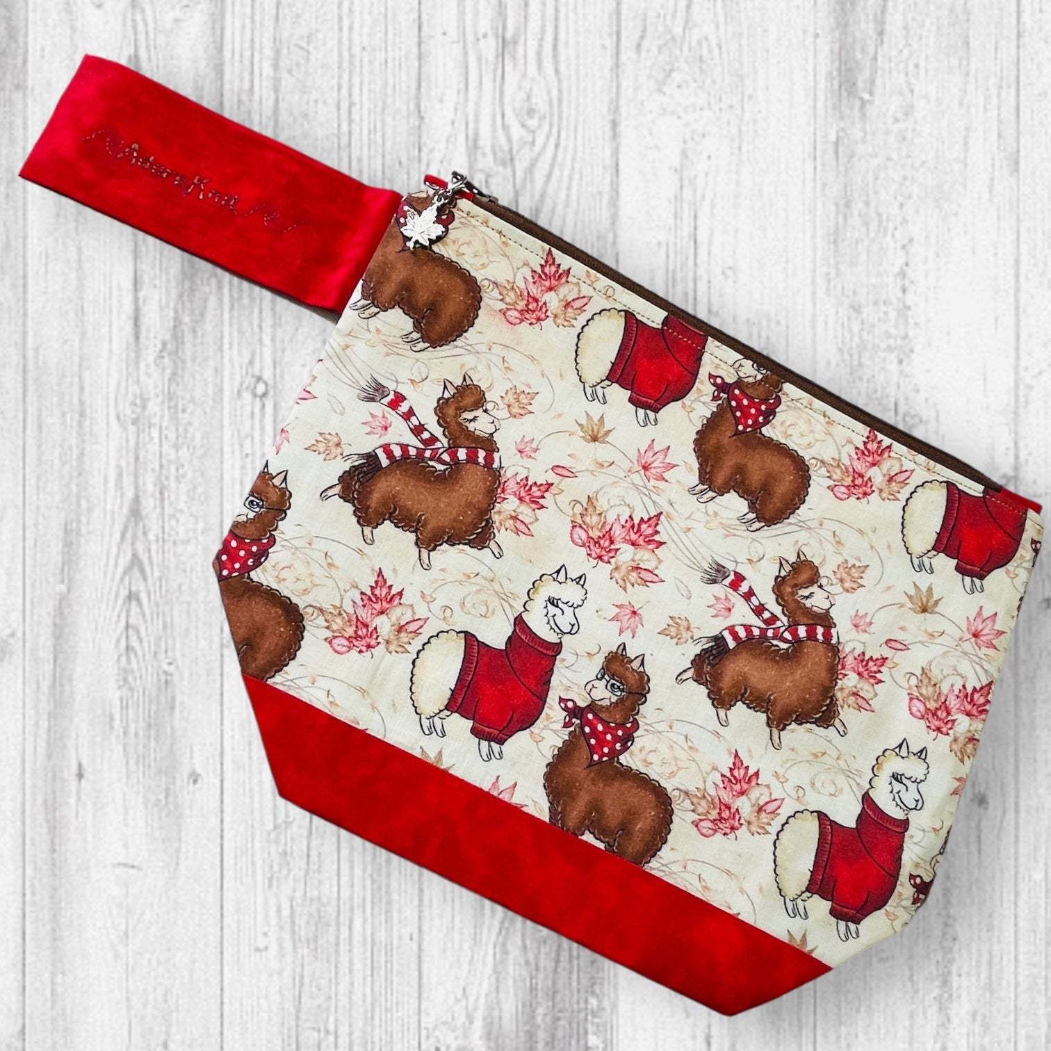 Alpacas in Scarves Project Bag - AdoreKnit