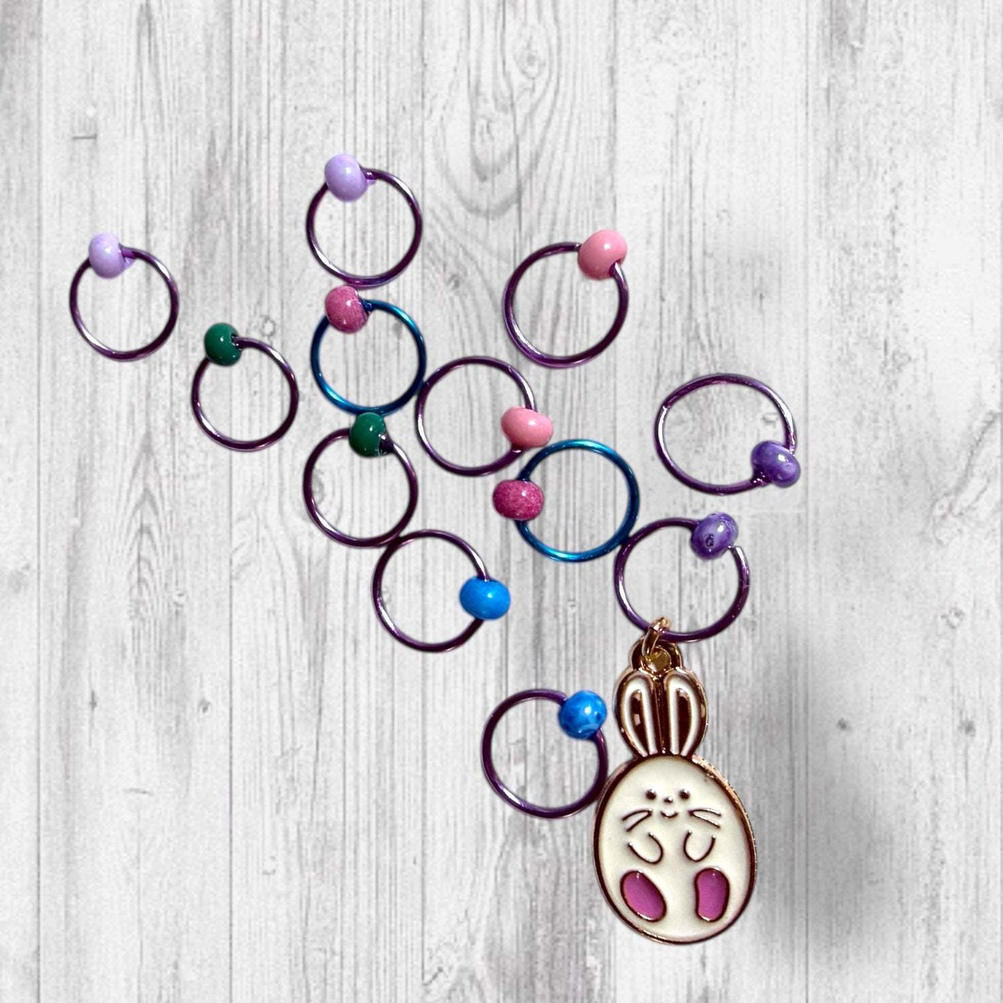 Gnomebody Found the Eggs Progress and Stitch Markers