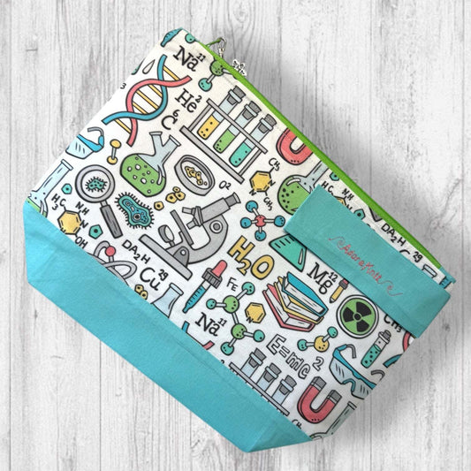 Microscopes Always Win Arguments Project Bag green zipper