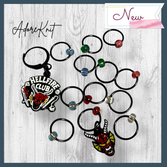 80s D & D Club Progress and Stitch Markers