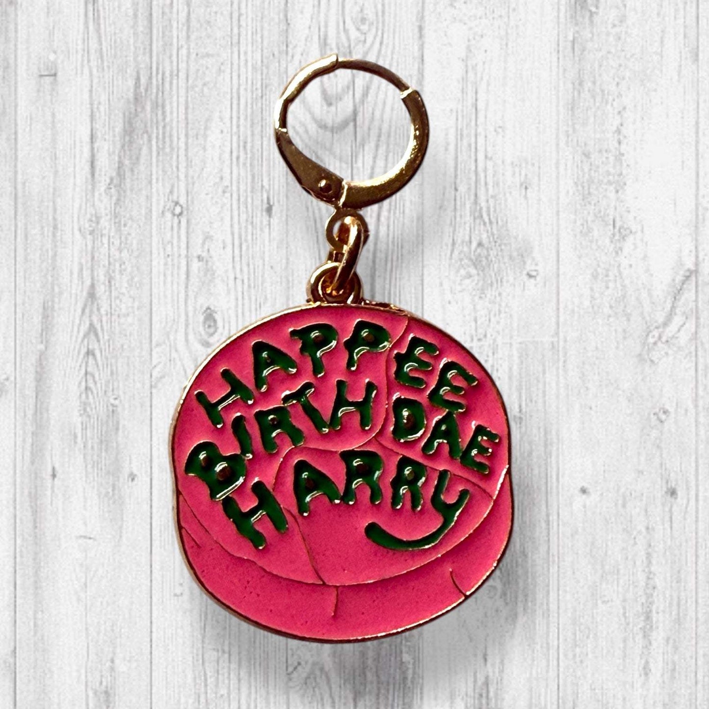 Happee Birthday Harry Progress and Stitch Markers