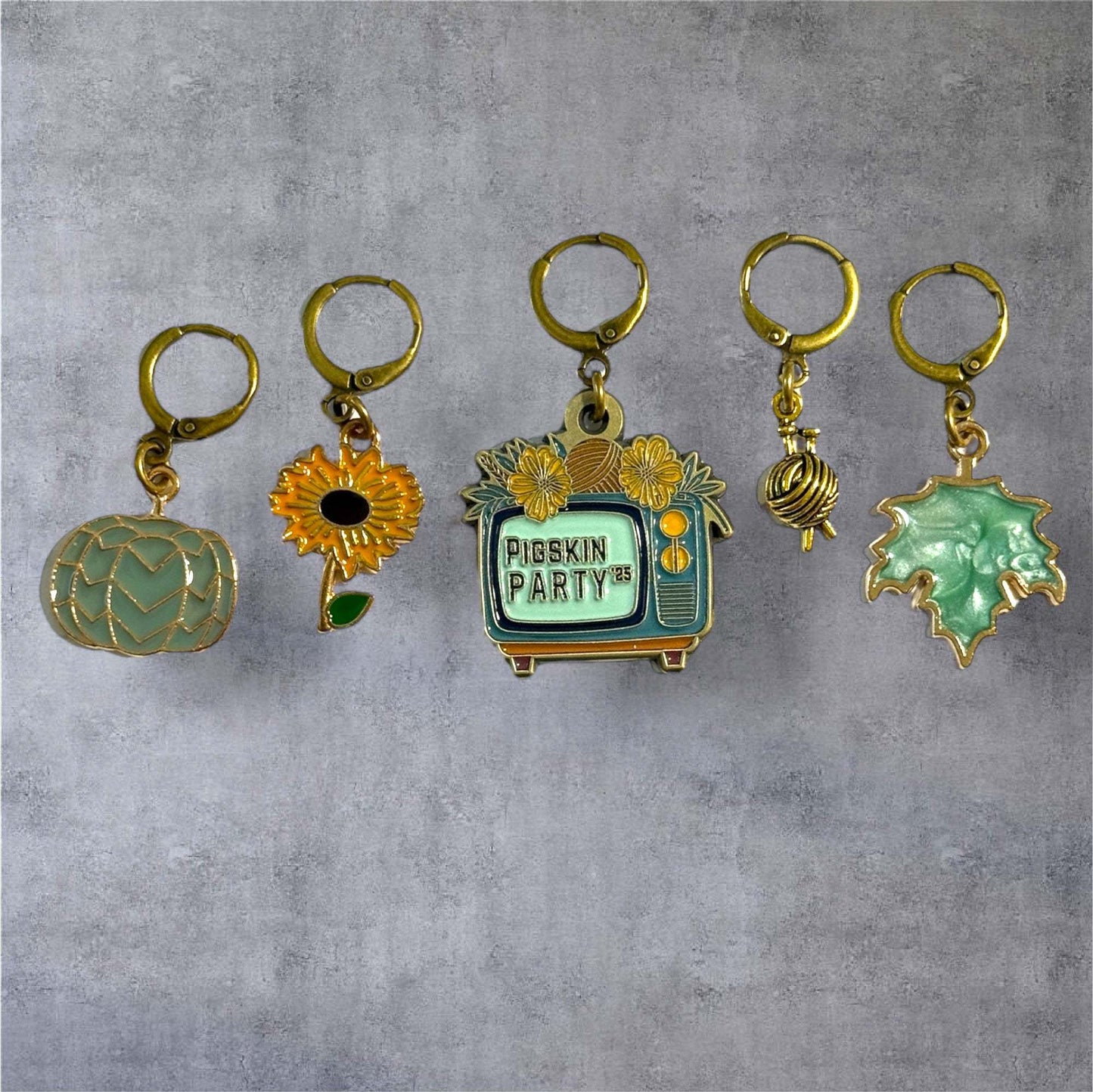 AdoreKnit 2025 Exclusive Pigskin Party Progress & Stitch Marker Set