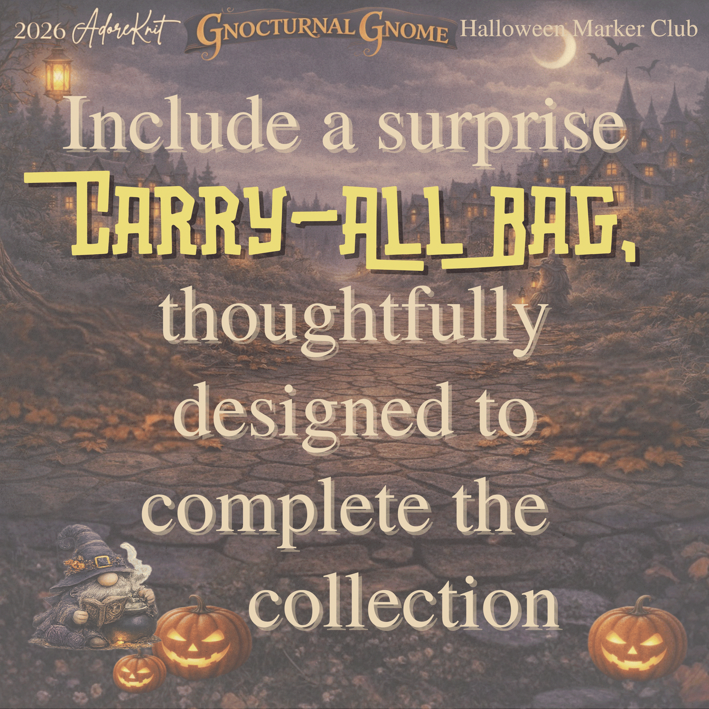 2026 Gnocturnal Gnome Halloween Club | 13 Night Luxury Stitch Marker Countdown