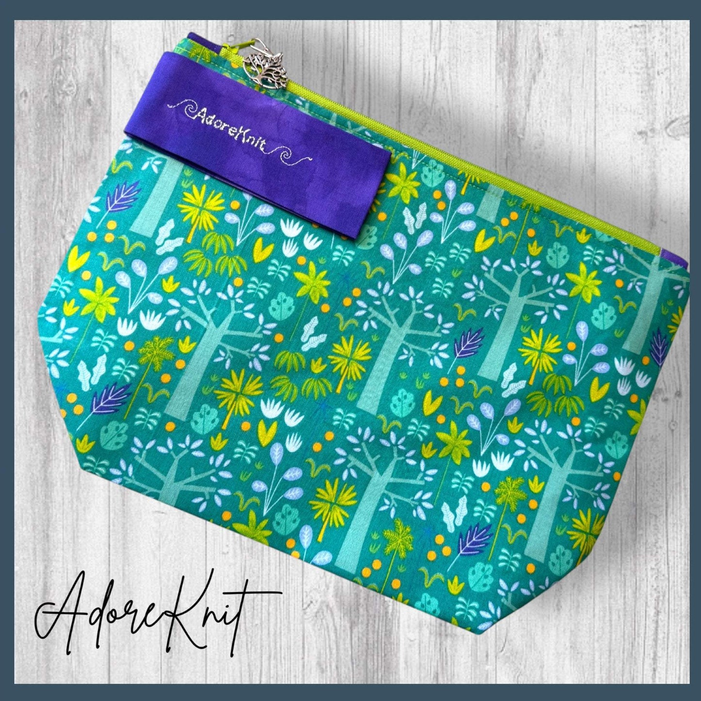 Nothing Suspicious in These Woods Project Bag | Butterfly and Forest Knitting Bag