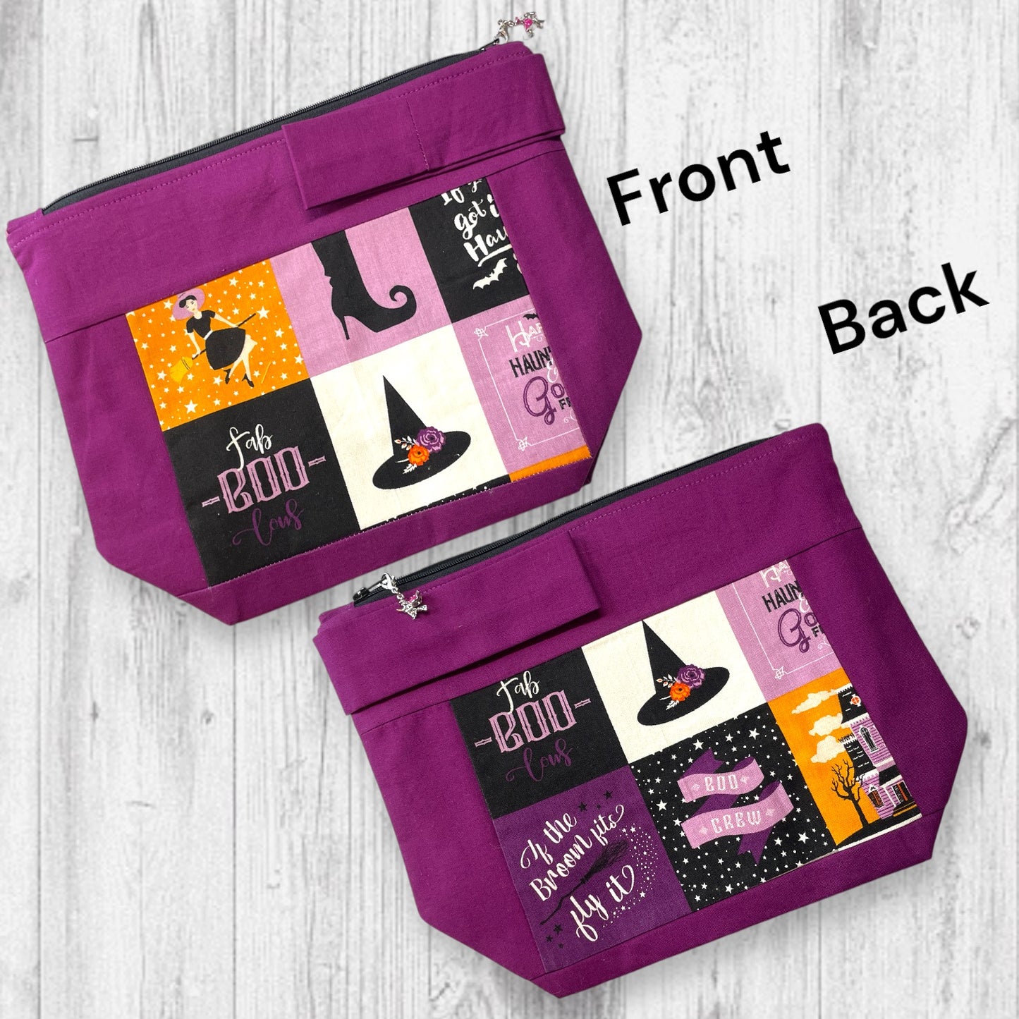 Fab-BOO-Lous Happy Halloween Purple Project Bag