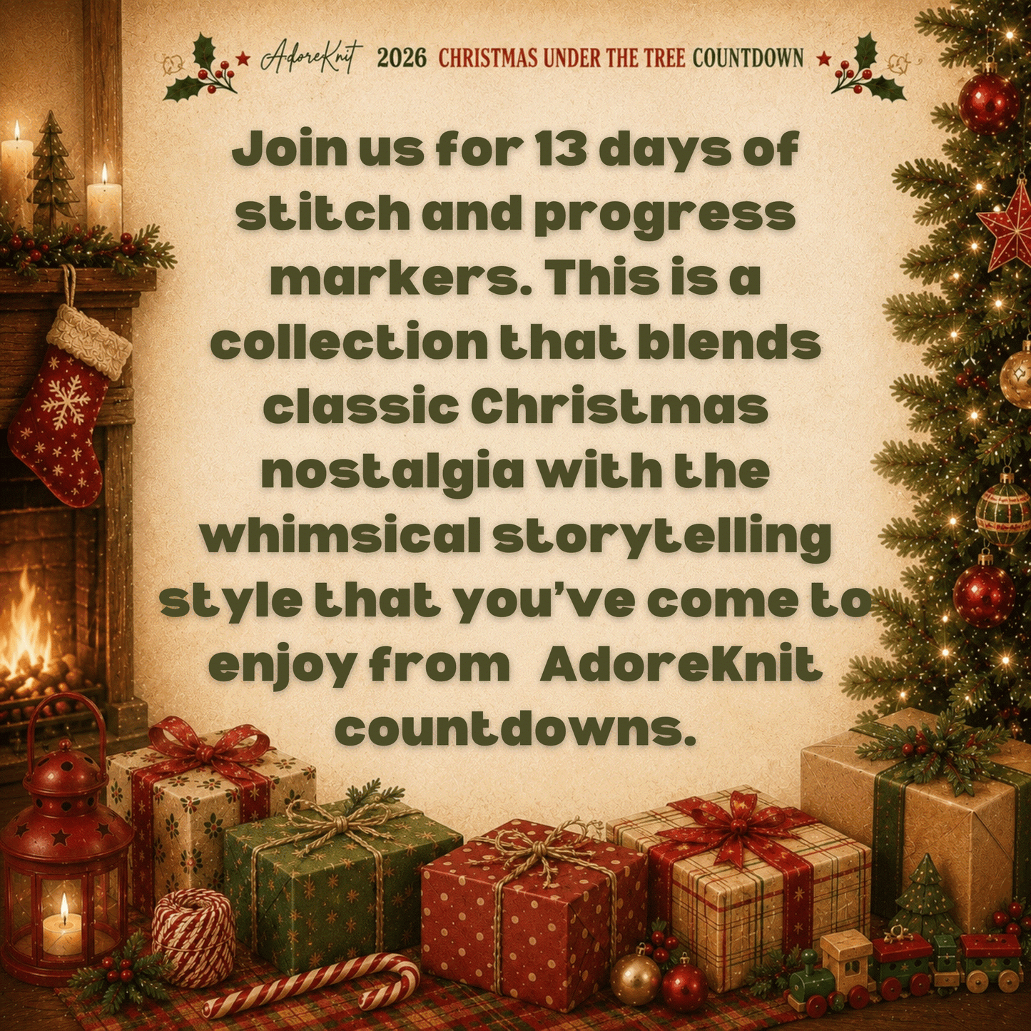2026 Christmas Under the Tree Countdown | Christmas Stitch Marker Advent | AdoreKnit