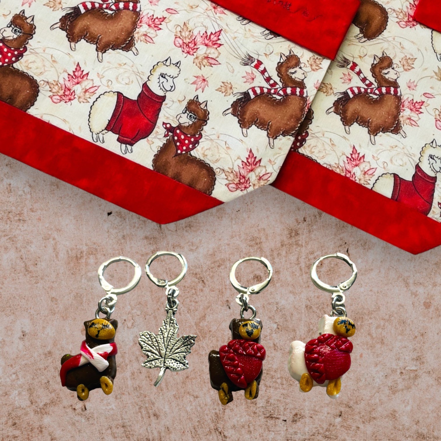 Alpacas in Scarves or Sweaters Progress and Stitch Markers - AdoreKnit