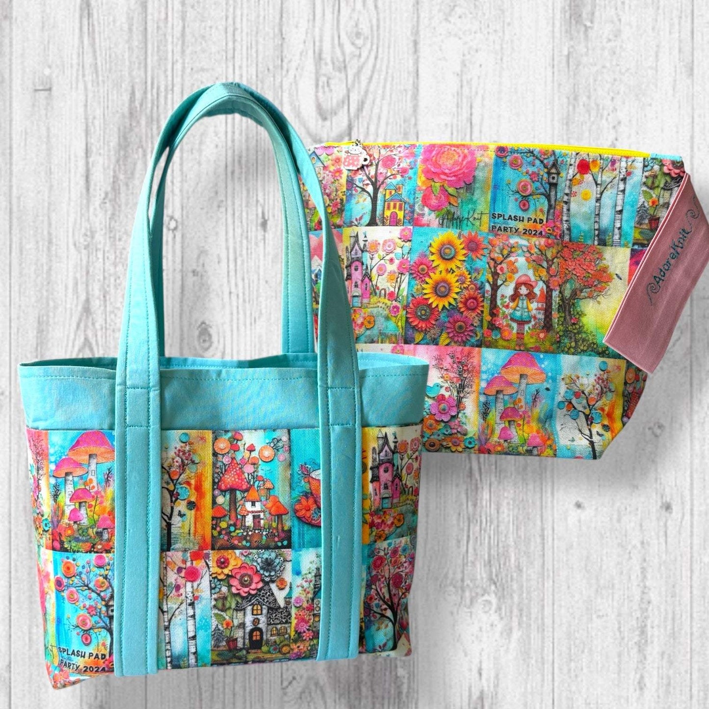 2025 Exclusive Splash Pad Party Cottage Blooms Collection Carry All Project Bag