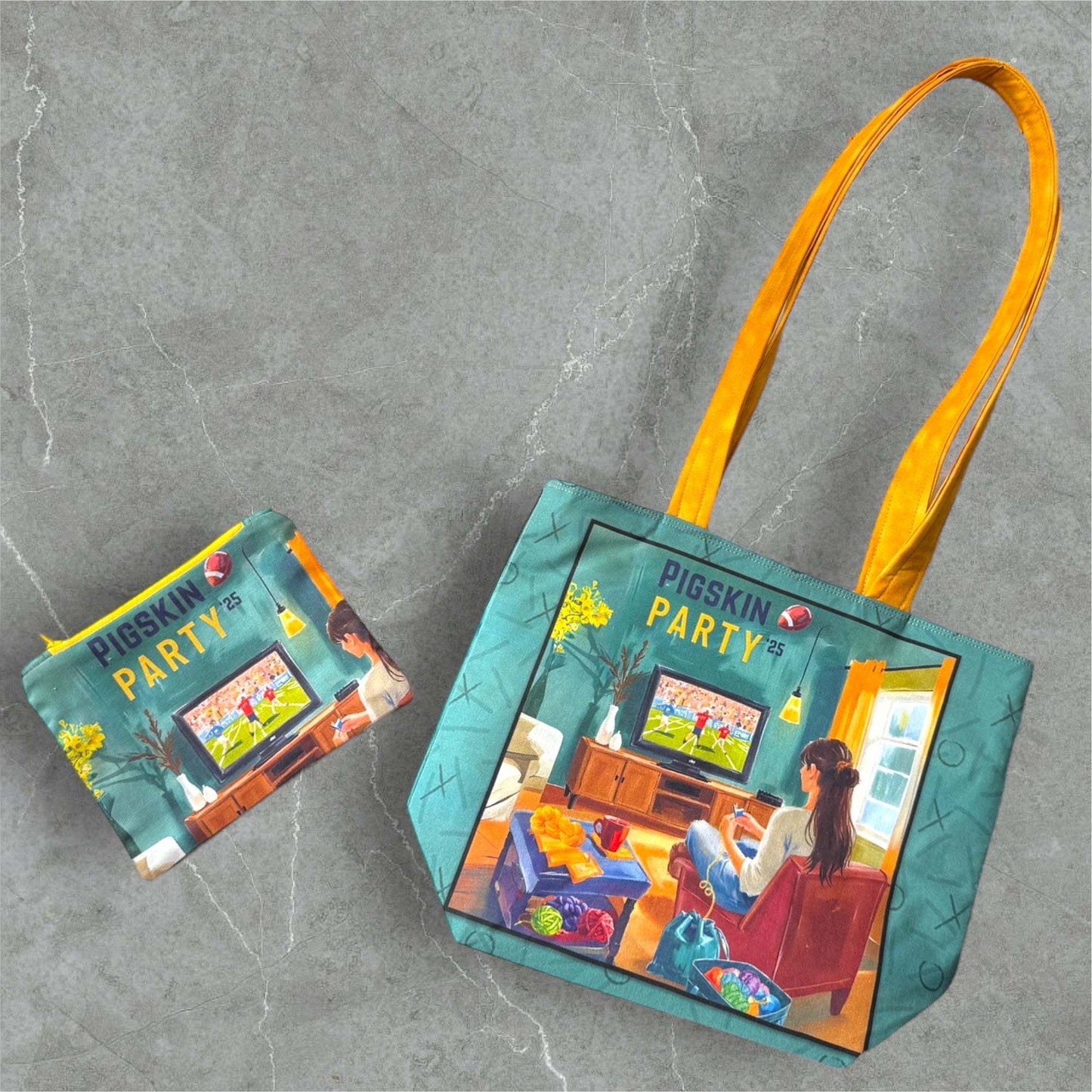 AdoreKnit 2025 Exclusive Pigskin Party Project Tote Bag