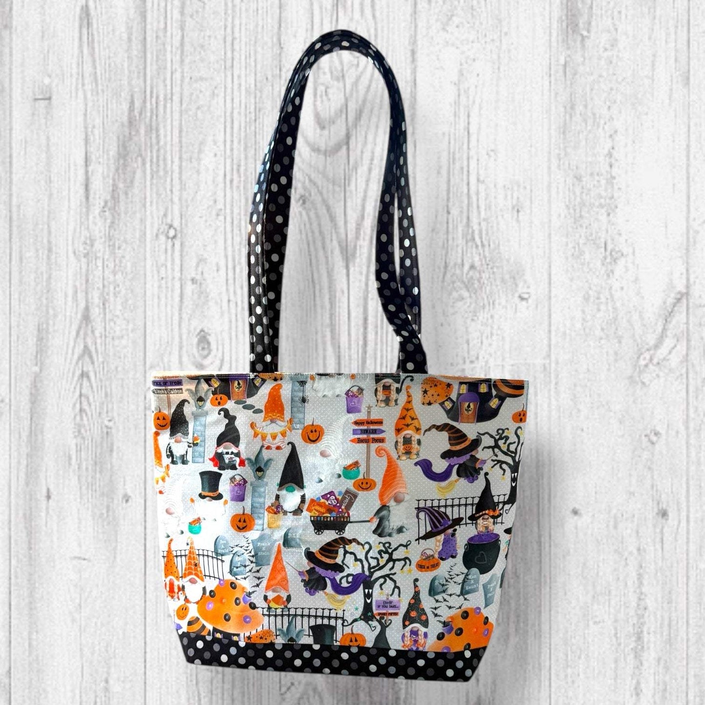 Pumpkin Paths & Pointy Caps Project Bag dots