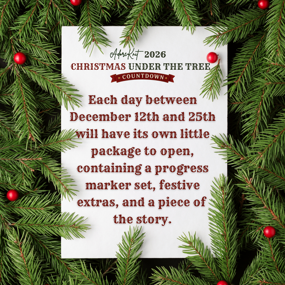 2026 Christmas Under the Tree Countdown | Christmas Stitch Marker Advent | AdoreKnit