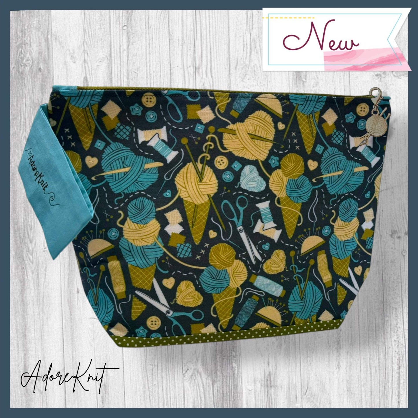 Knit Between Scoops Project Bag | Summer Stitch Knitting Yarn Bag