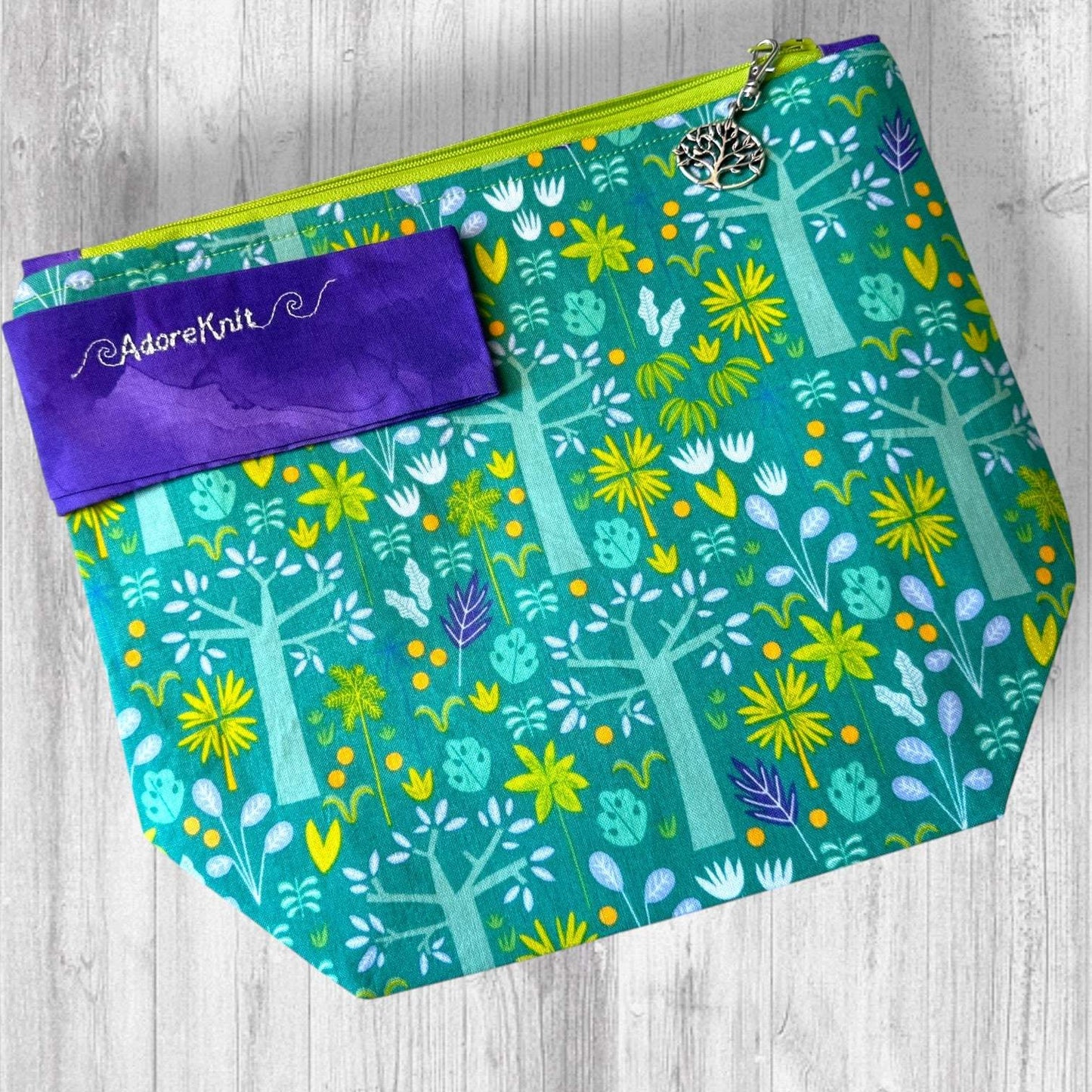 Nothing Suspicious in These Woods Project Bag | Butterfly and Forest Knitting Bag