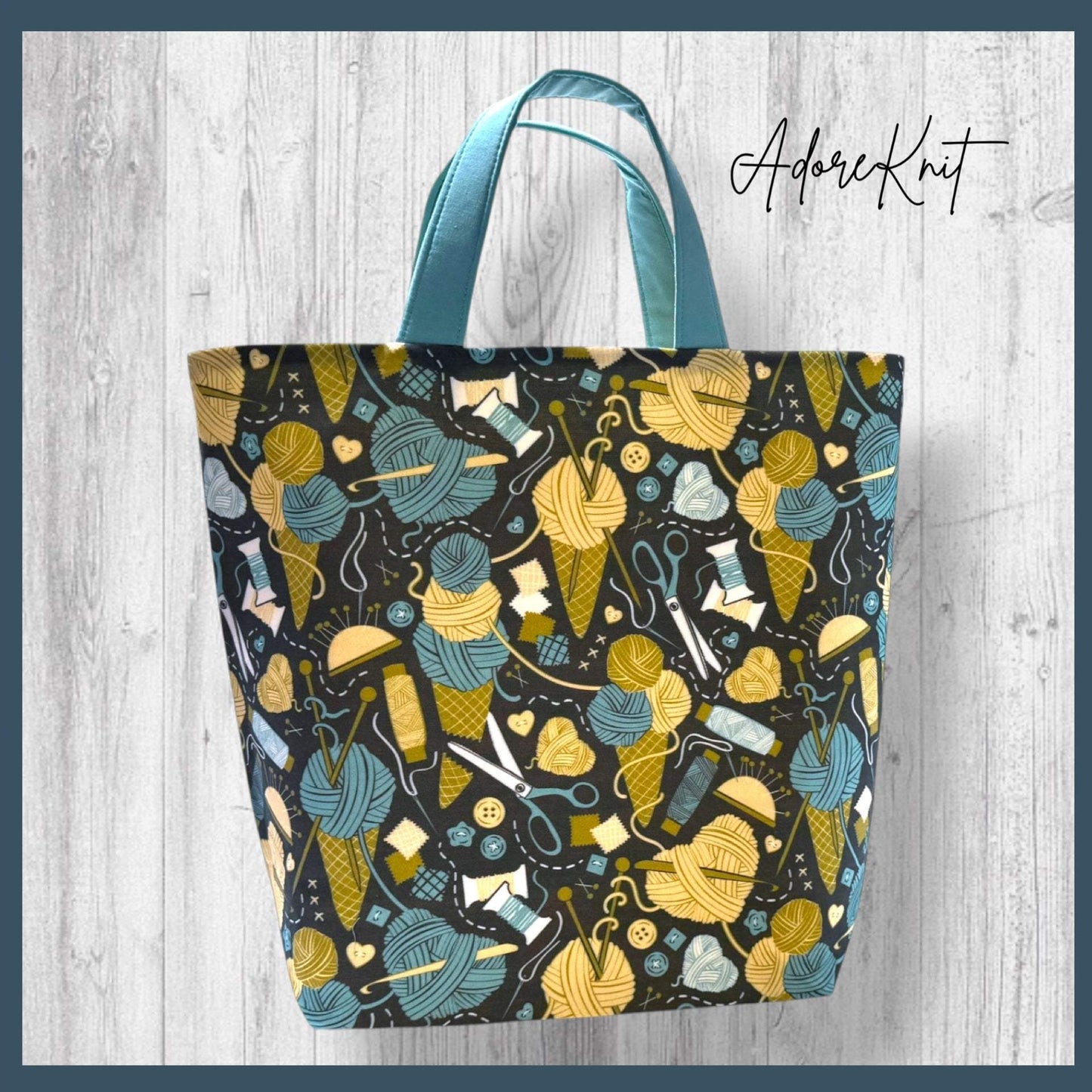 Knit Between Scoops Project Bag | Summer Stitch Knitting Yarn Bag
