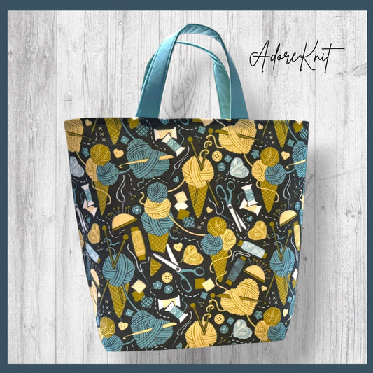 Knit Between Scoops Project Bag | Summer Stitch Knitting Yarn Bag