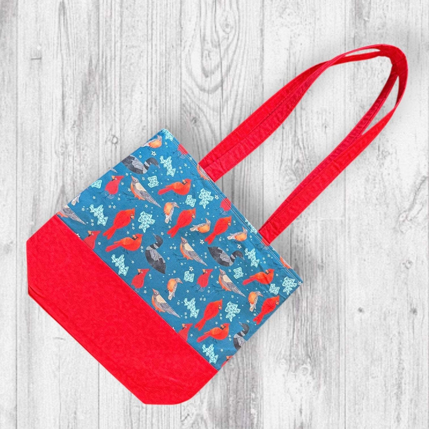 Red Feathers Warm Hearts Project Bag