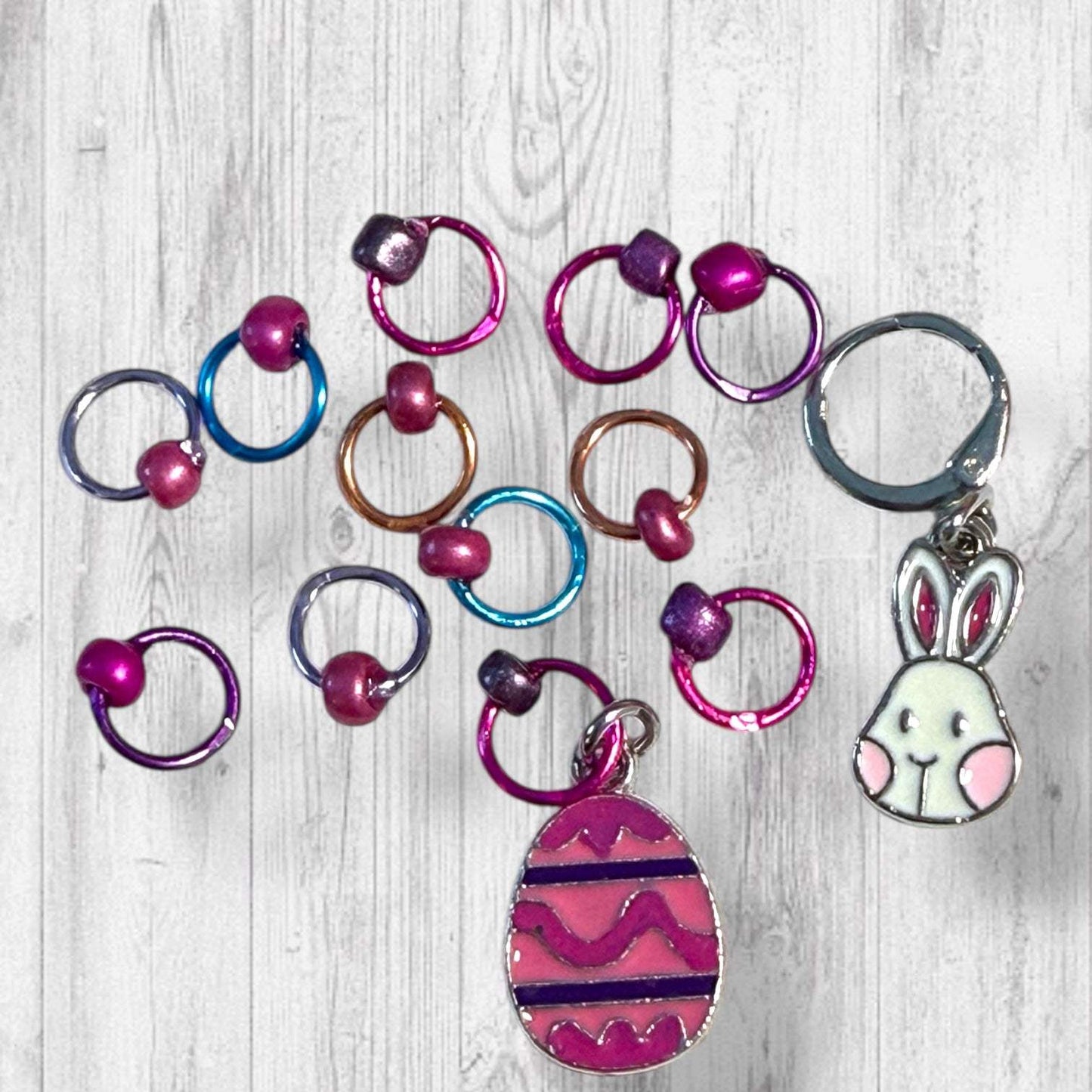 Bunny Business Progress and Stitch Markers Progress and Stitch Markers