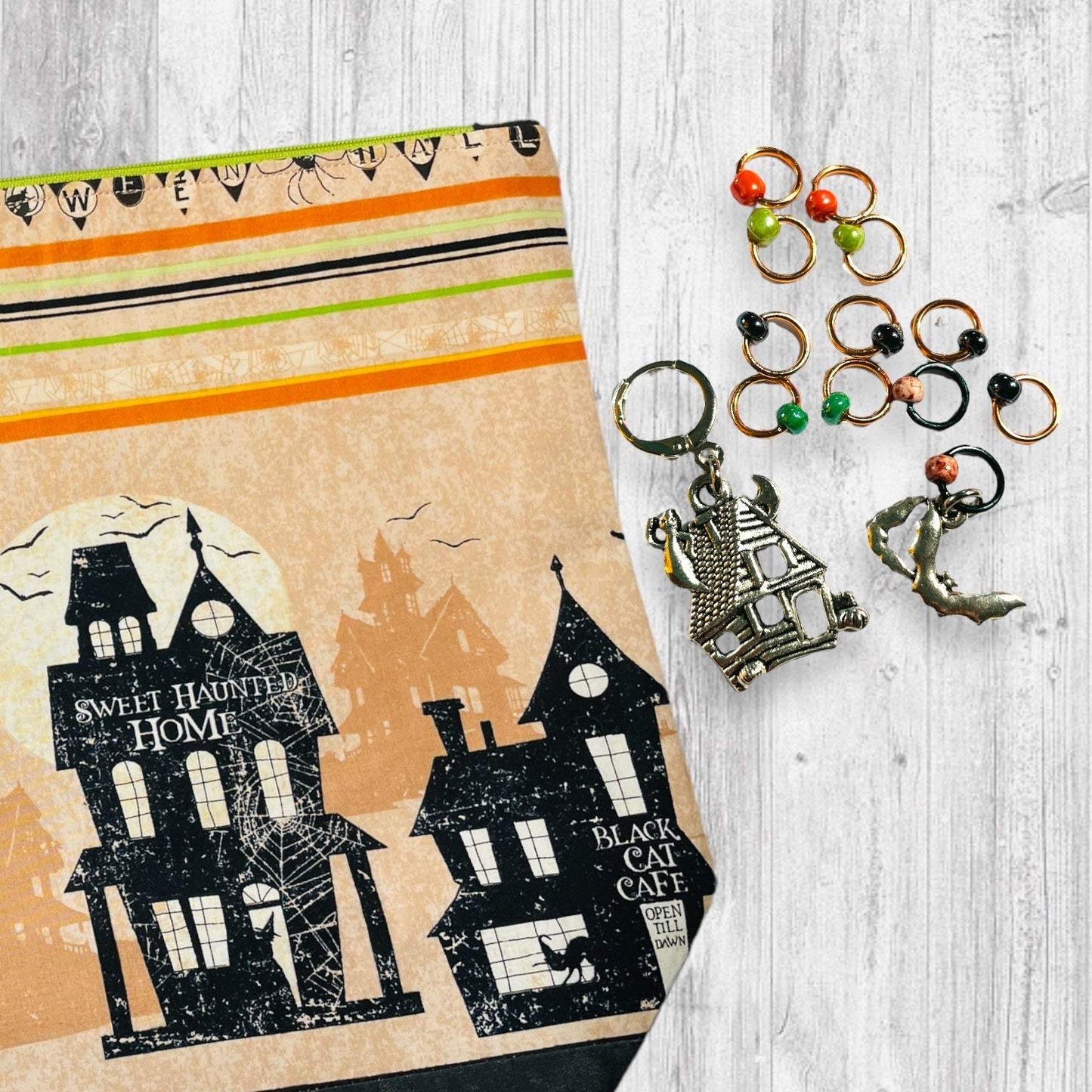 Sweet Haunted Home Halloween Project Bag - AdoreKnit