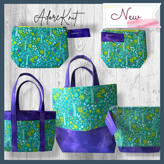 Nothing Suspicious in These Woods Project Bag | Butterfly and Forest Knitting Bag