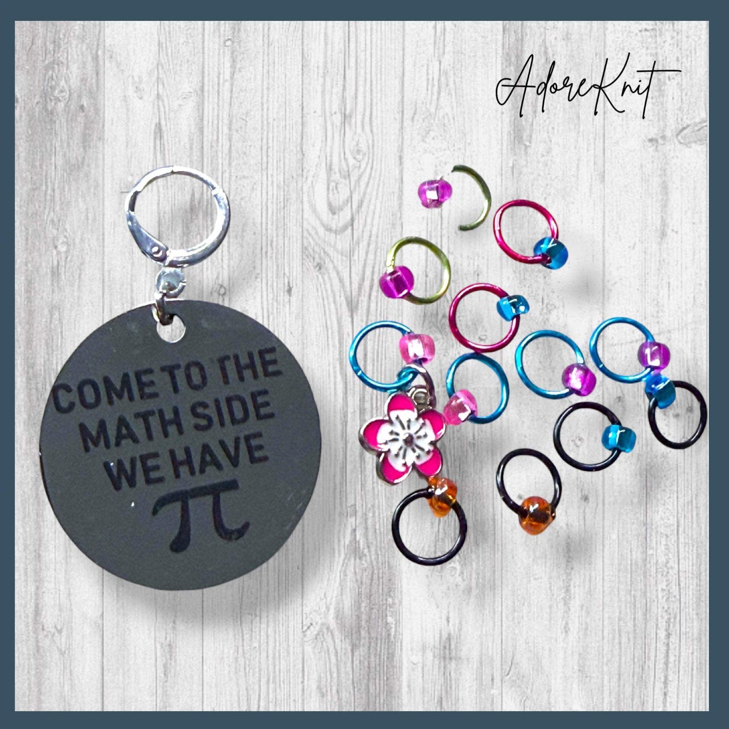 Come to the Math Side We Have Pi Progress and Stitch Markers