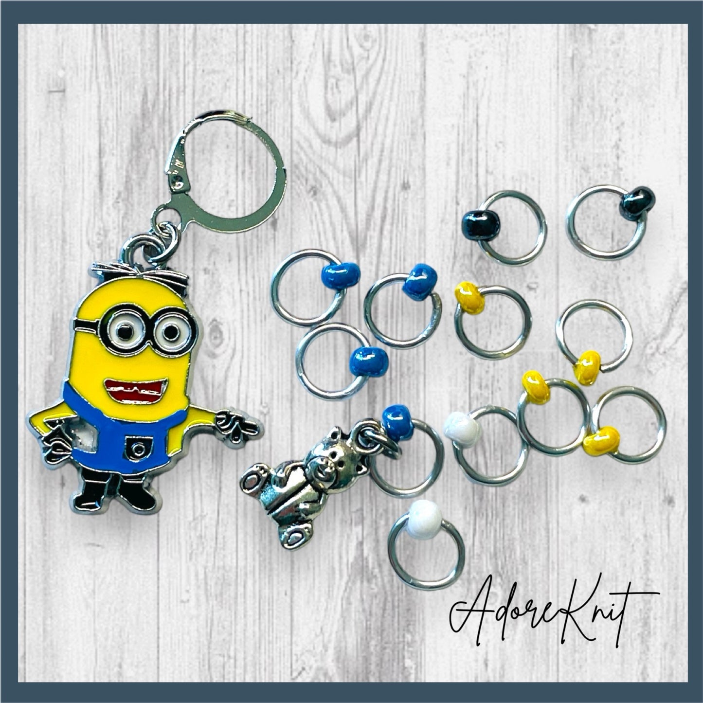 Teddy Bear Minion Progress and Stitch Markers