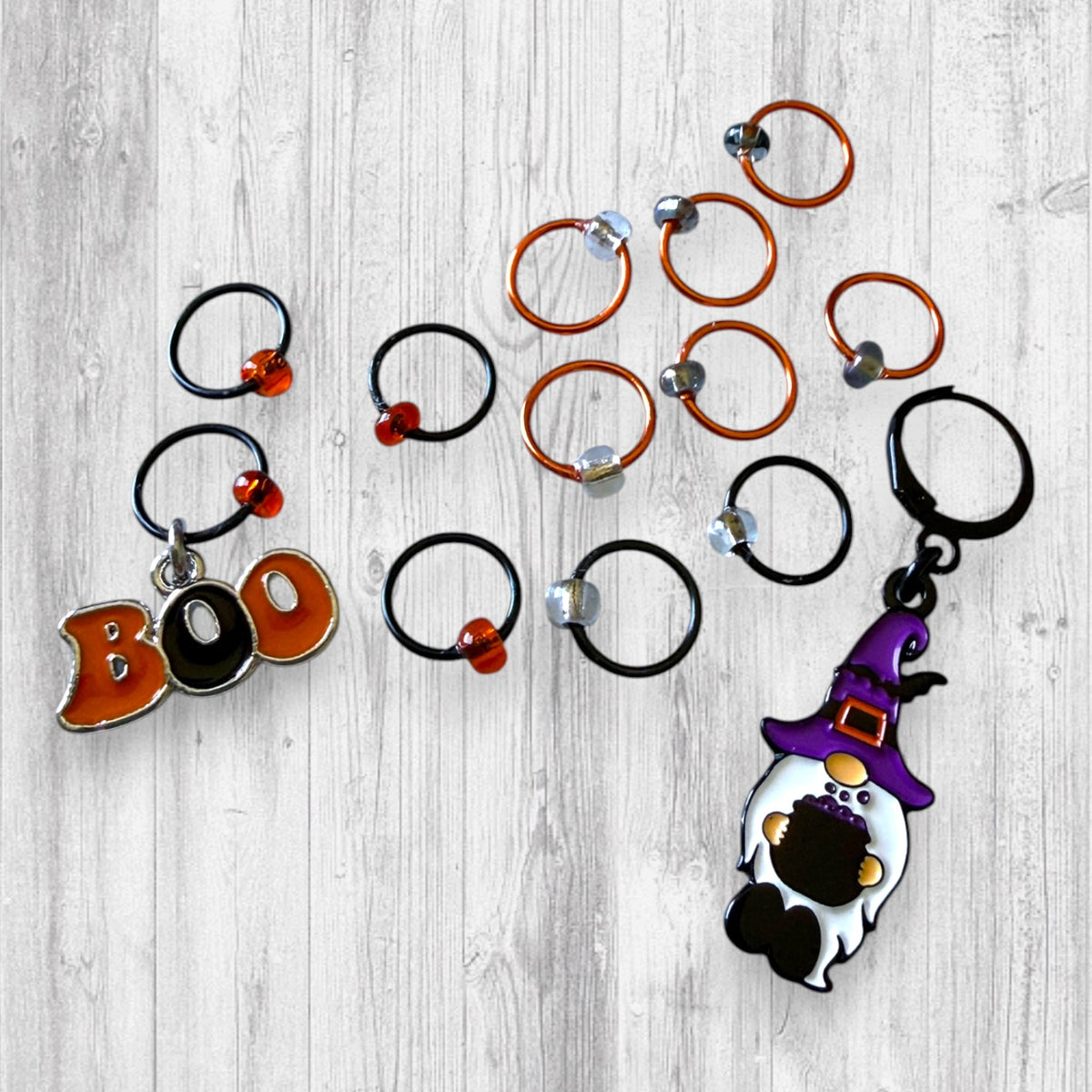 Boo, Gnomebody’s Home Progress and Stitch Marker Set