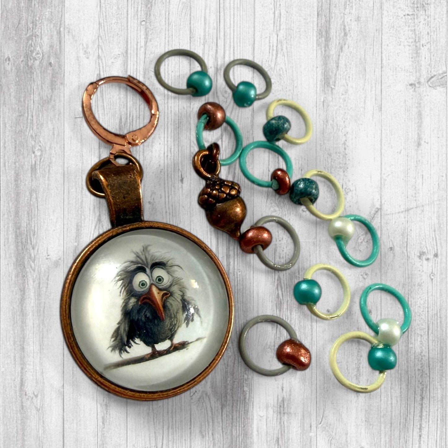Feathered Fury Progress & Stitch Markers