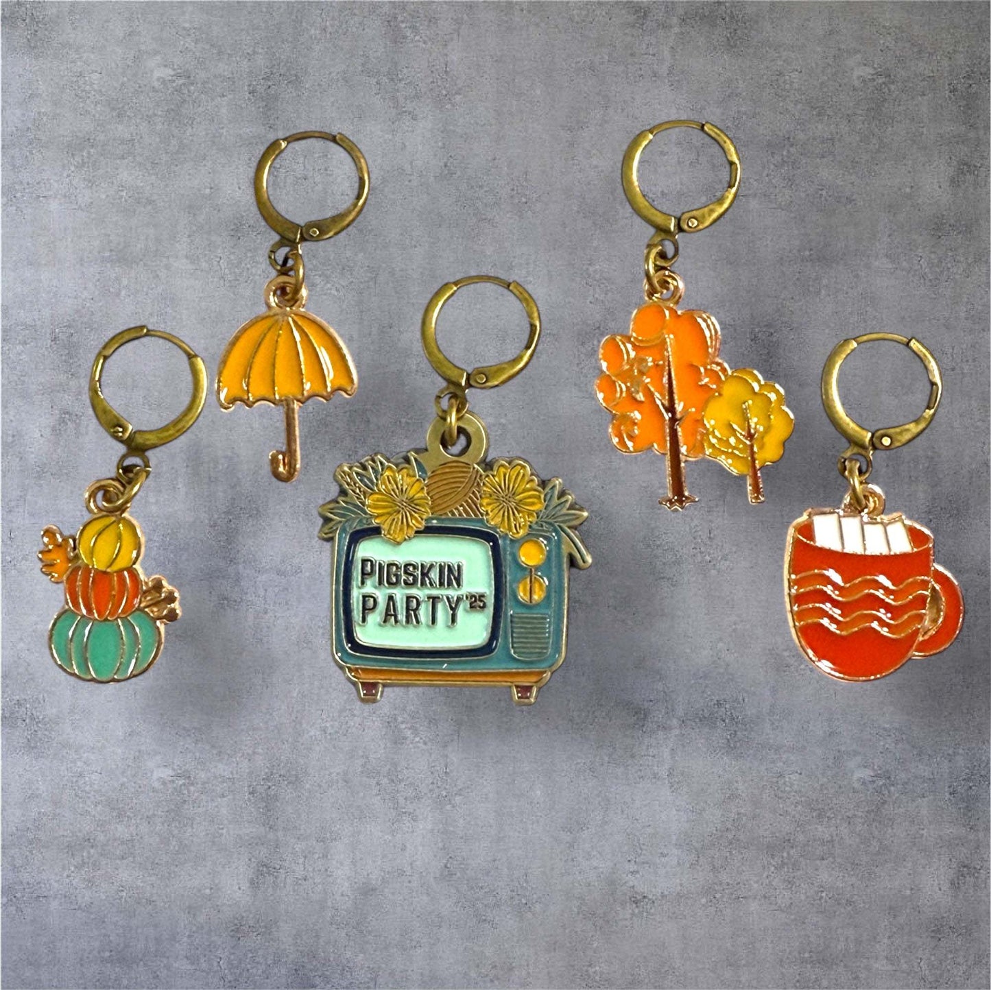 AdoreKnit 2025 Exclusive Pigskin Party Progress & Stitch Marker Set