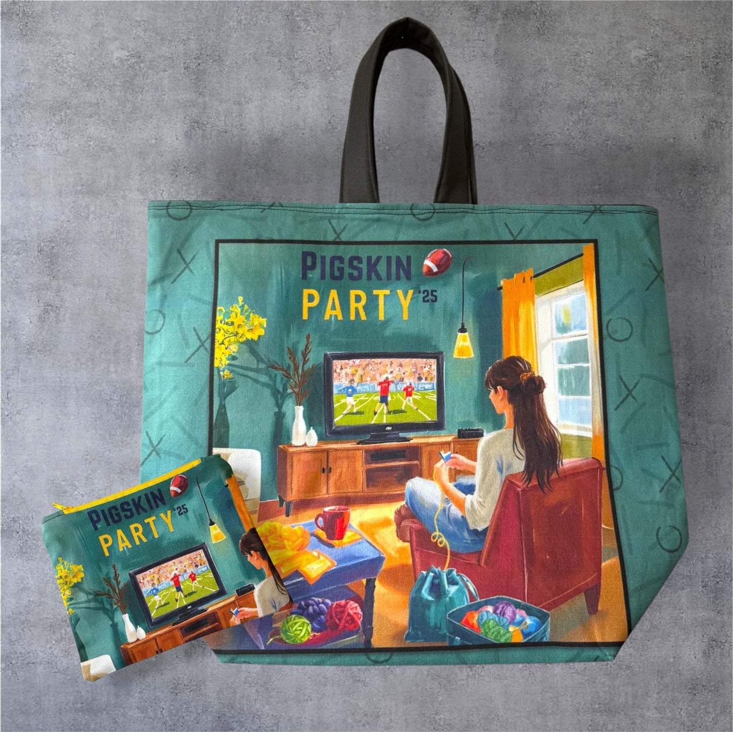 AdoreKnit 2025 Exclusive Pigskin Party Project Tote Bag