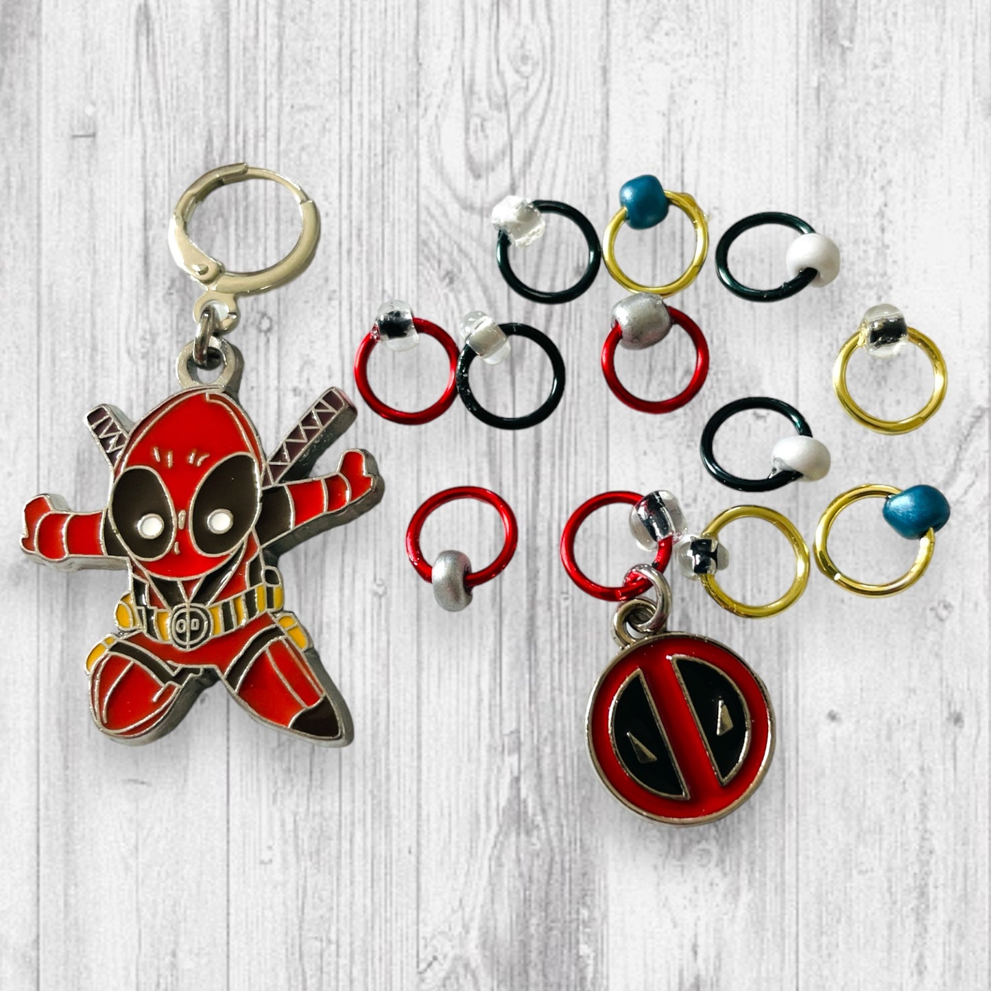 You're Always the Wrong Guy Superhero Progress and Stitch Markers