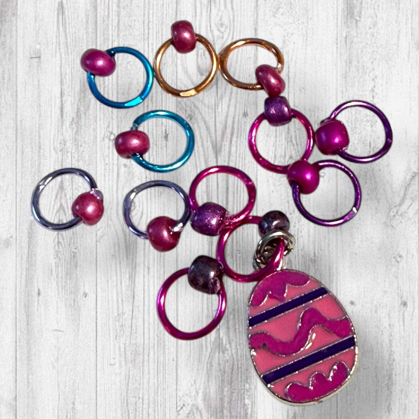 Bunny Business Progress and Stitch Markers Progress and Stitch Markers