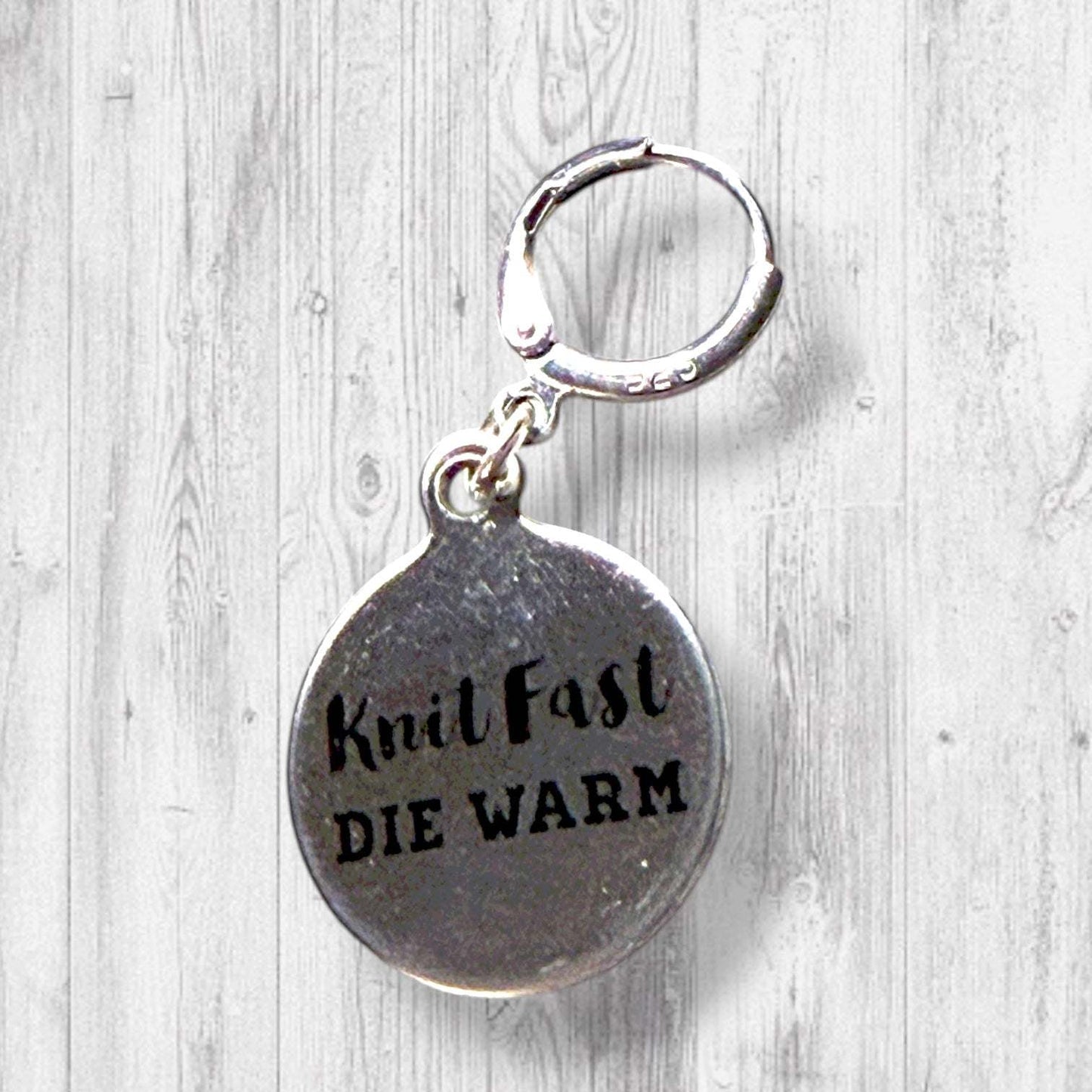 Knit Fast Die Warm Progress and Stitch Markers