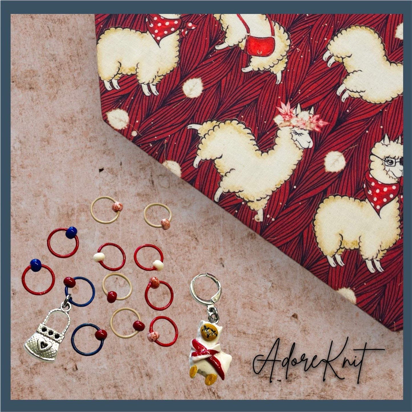 Alpacas with Handbags Project Bag - AdoreKnit