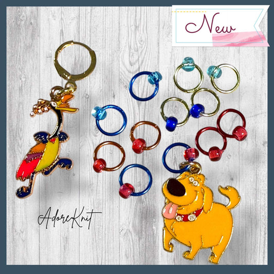 Ridiculous Bird & Distractible Dog Stitch Marker Set