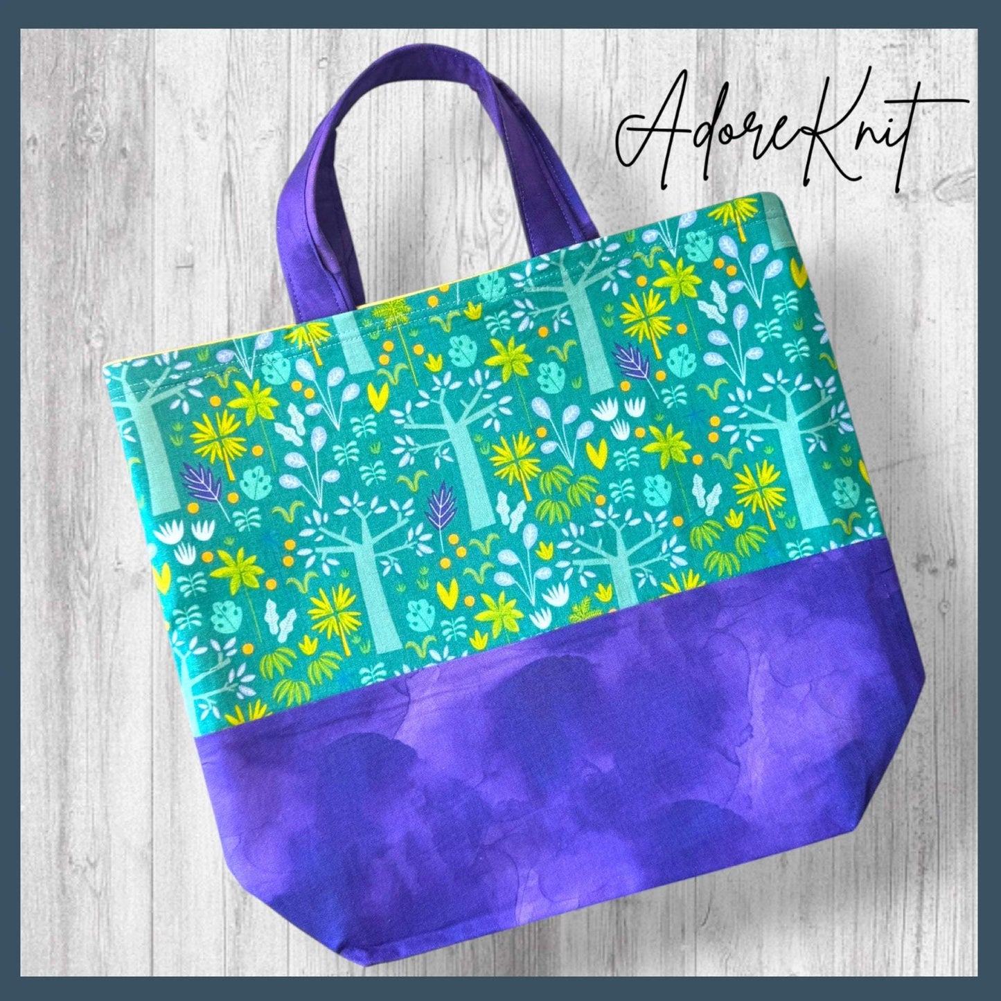 Nothing Suspicious in These Woods Project Bag | Butterfly and Forest Knitting Bag