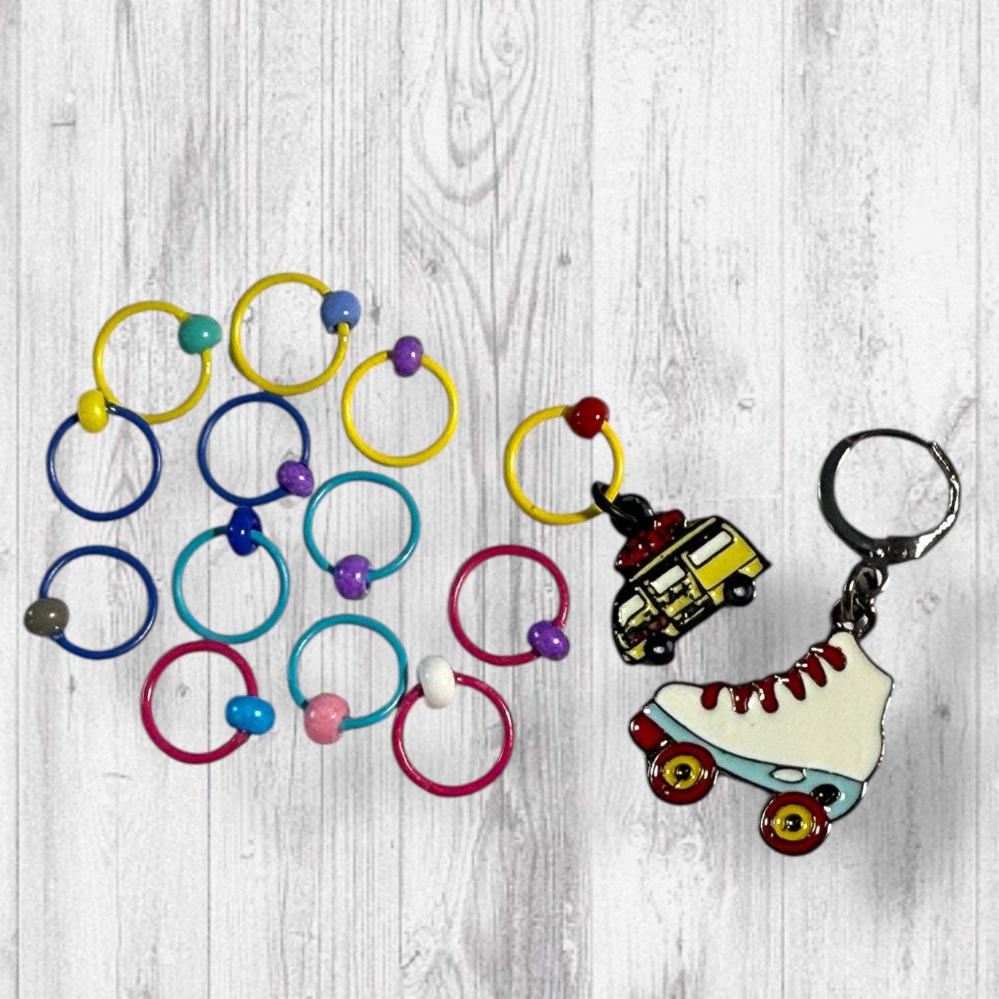 Roller Rink Memories and Pineapple Pizza Progress and Stitch Markers