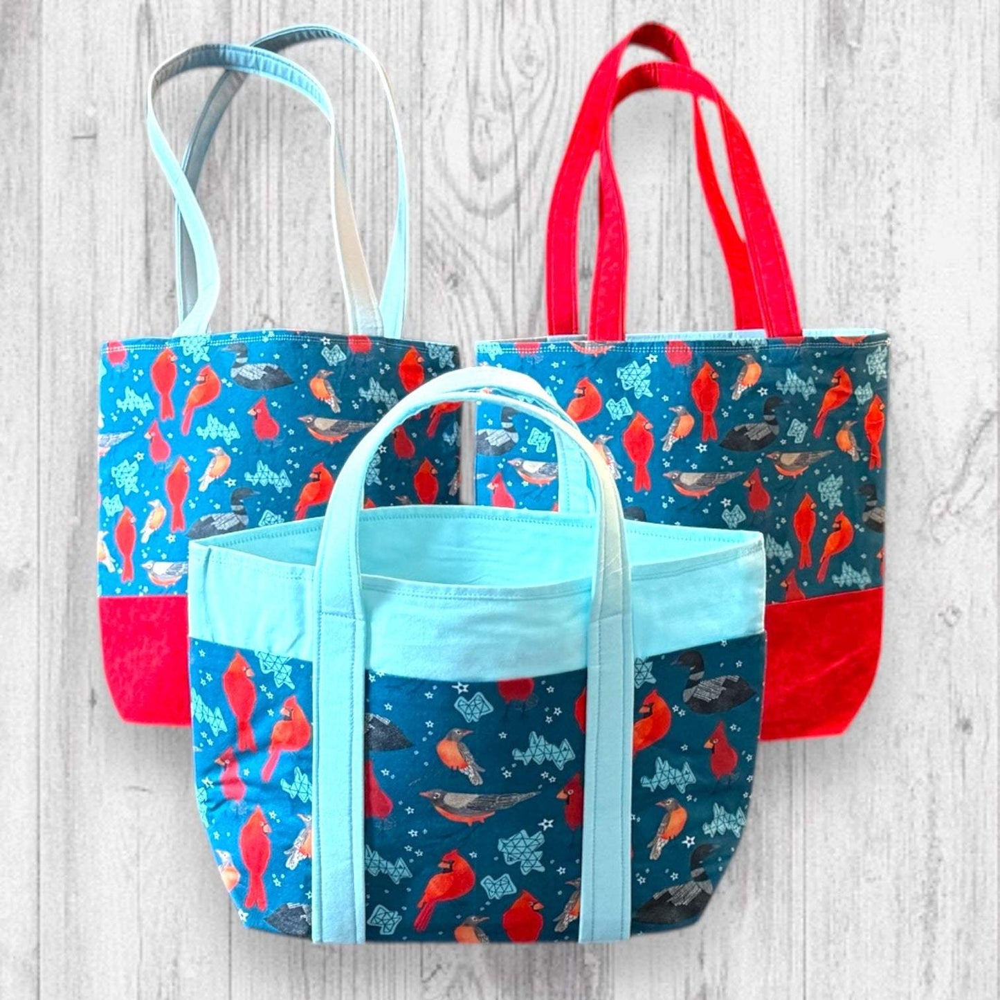 Red Feathers Warm Hearts Project Bag