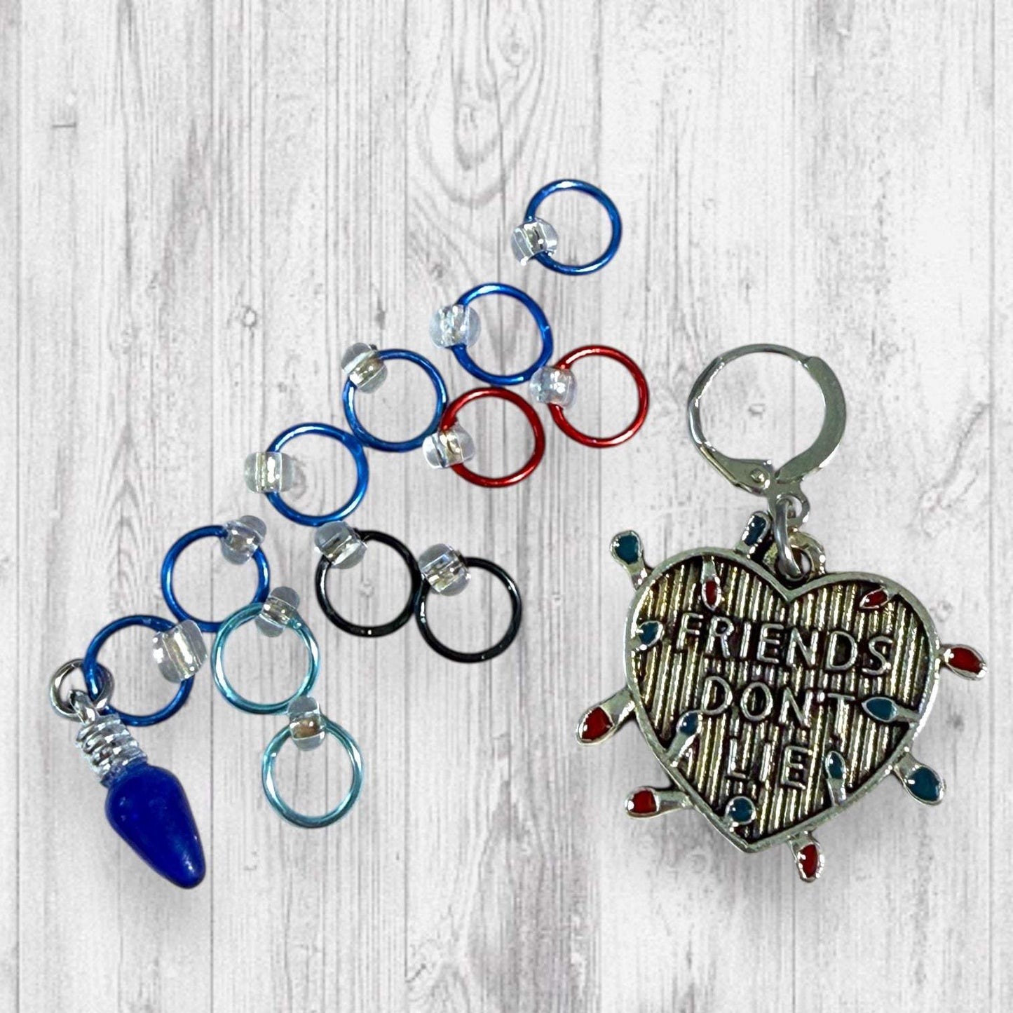 Friends Don't Lie Progress and Stitch Markers