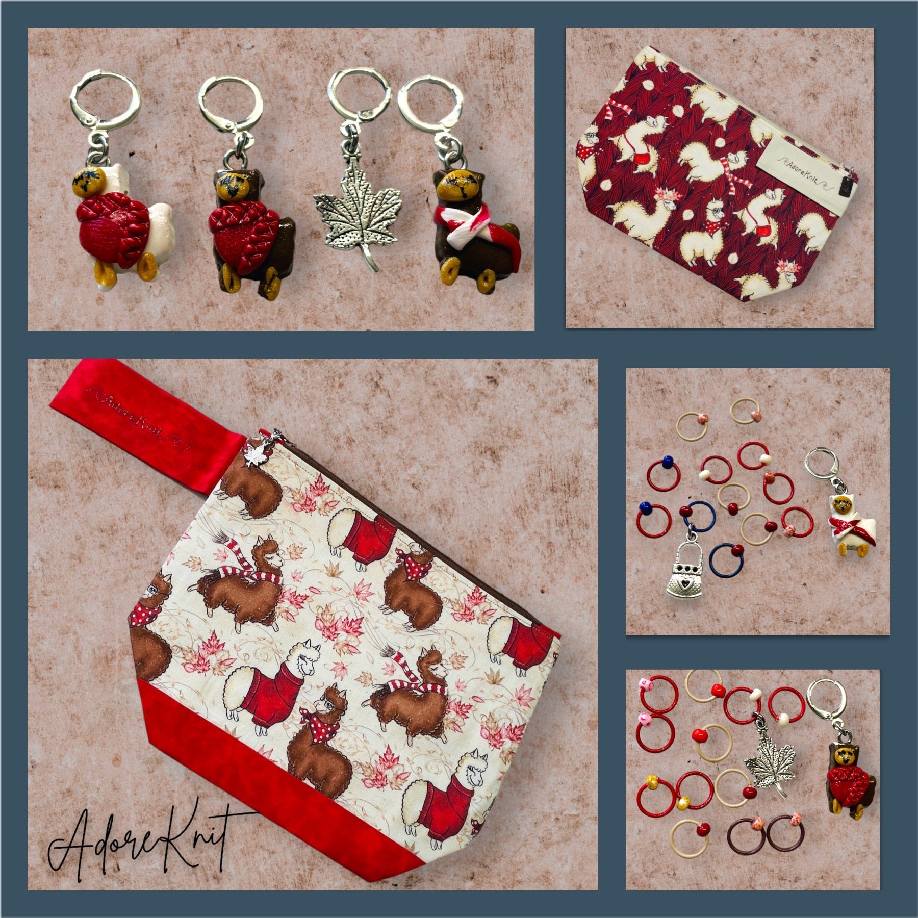 Alpacas in Scarves or Sweaters Progress and Stitch Markers - AdoreKnit