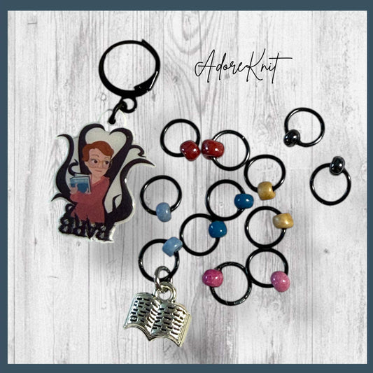 Brave Bookish Bestie Progress and Stitch Markers