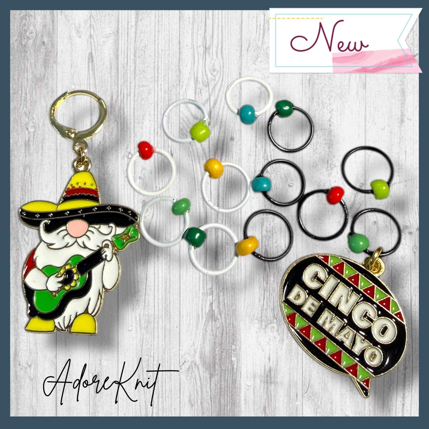 Cinco de Mayo Gnome Celebration Progress & Stitch Markers