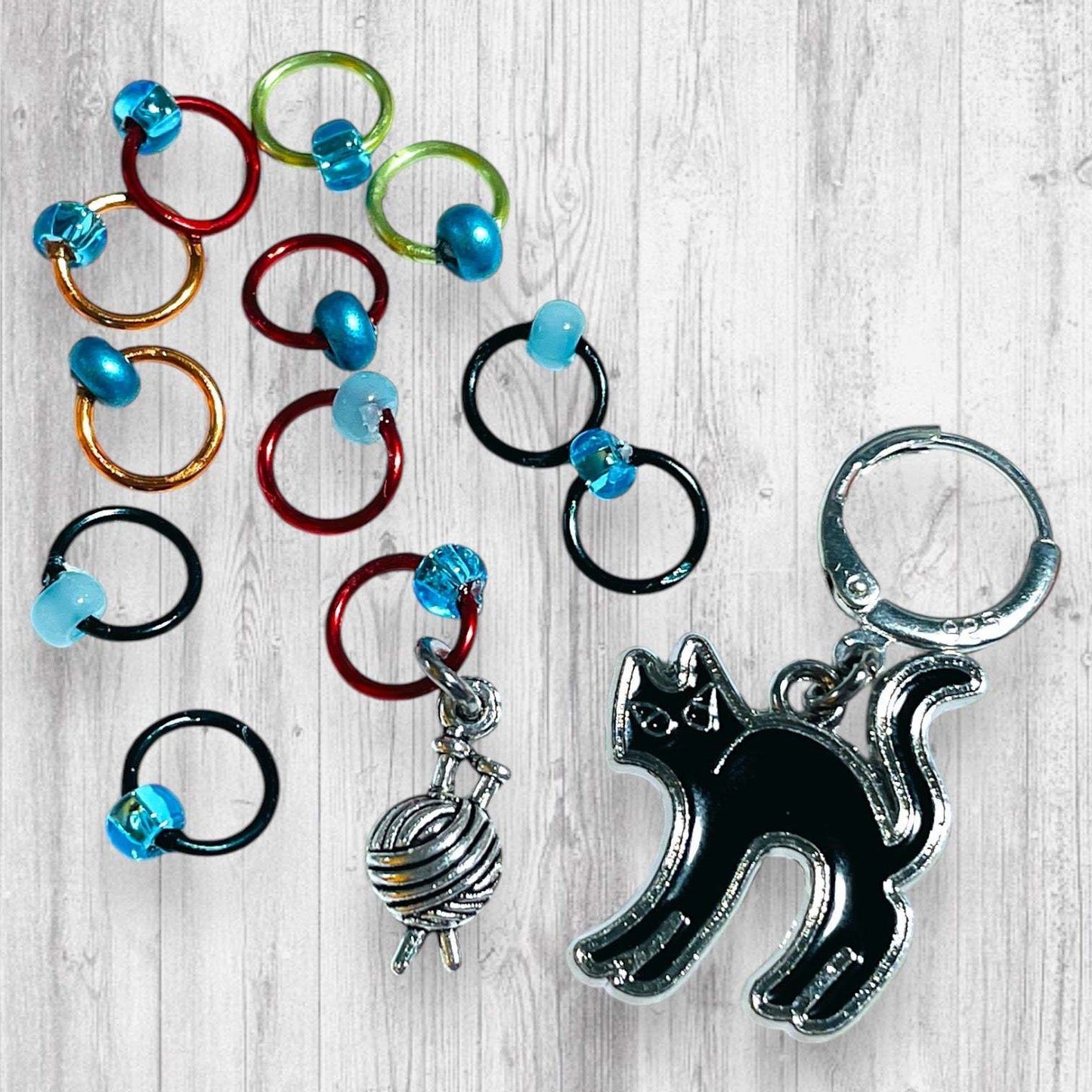 Cat-tastrophe in Every Stitch Progress & Stitch Markers