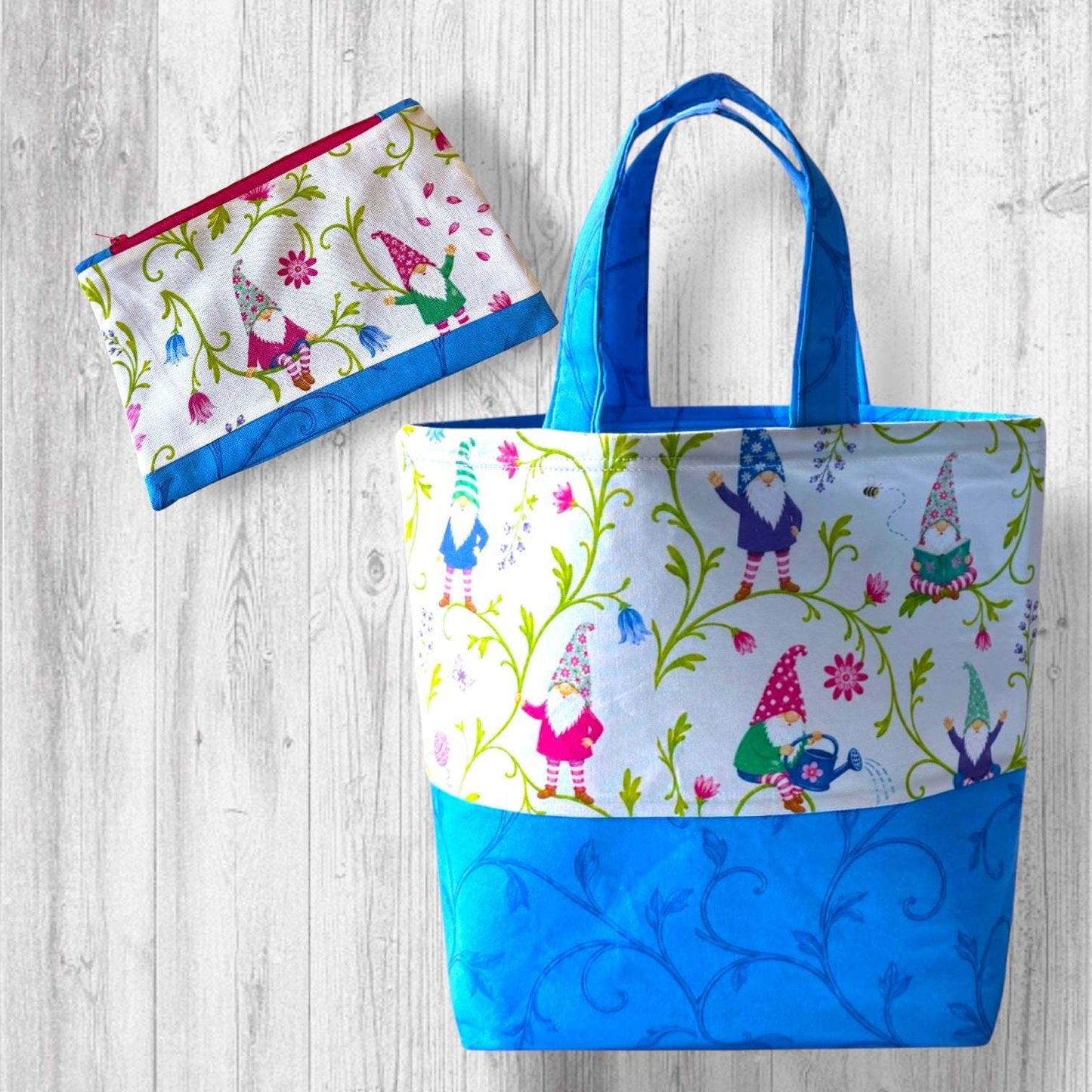 Pages, Petals & Purls Gnomes Project Bag